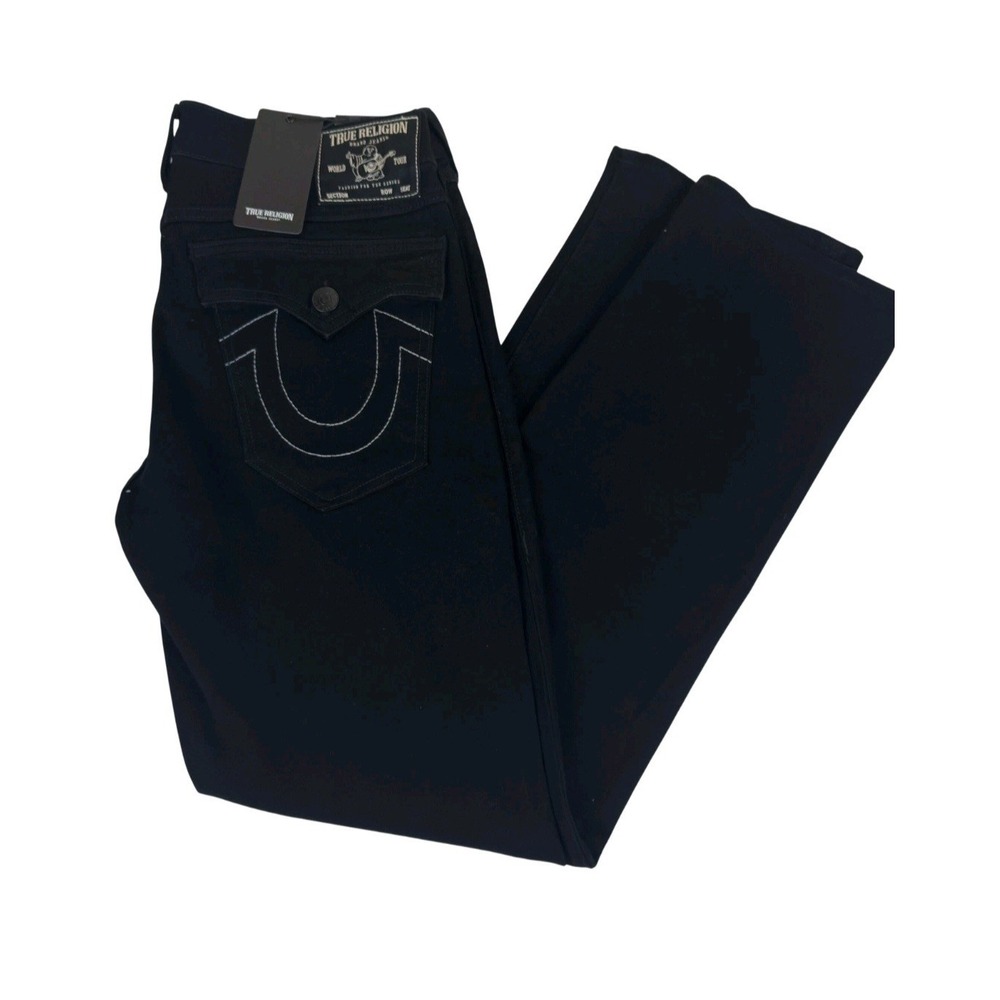 True Religion Ricky Flap SN Relaxed Straight Jeans Black 36x32 NWT 105713